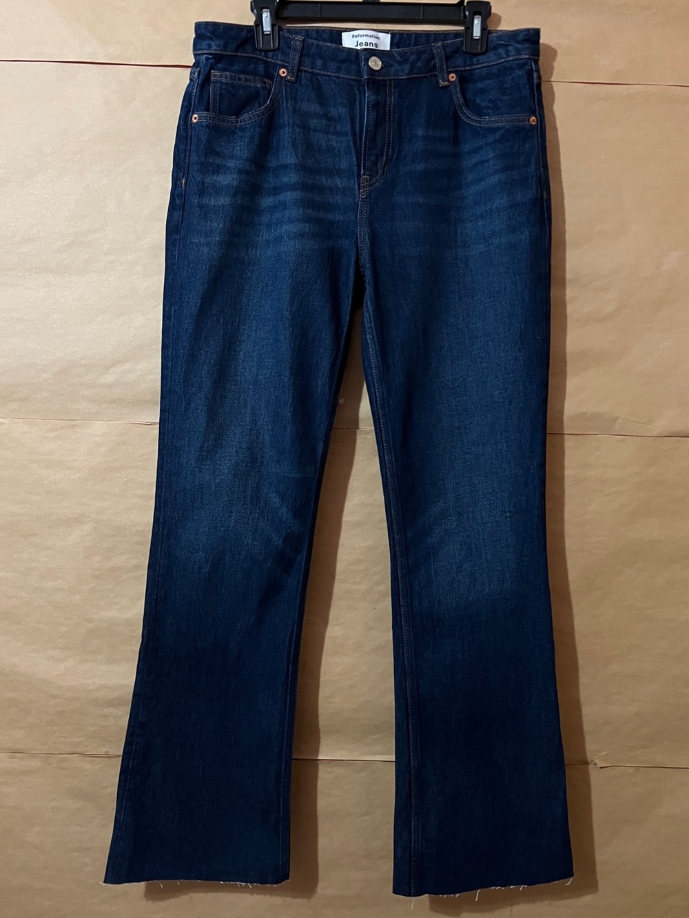 Reformation | Rayna Low Rise Bootcut Jeans Flare Raw Hem Denim Balaton Size 30